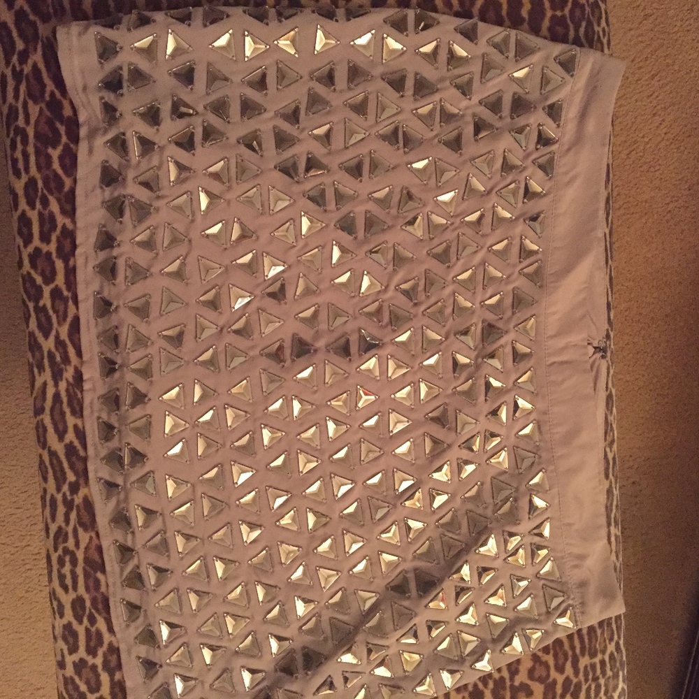 Topshop Lavender Grey Toned Mini Short Skirt with Jems Stones Sz US 10